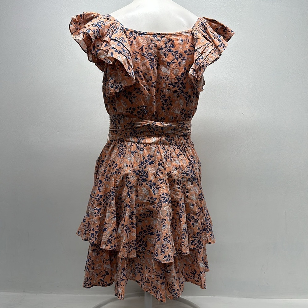 Cleobella Britt Mini Dress Sleeveless Positano Floral Flowers Tiered Pink Small - Picture 7 of 11